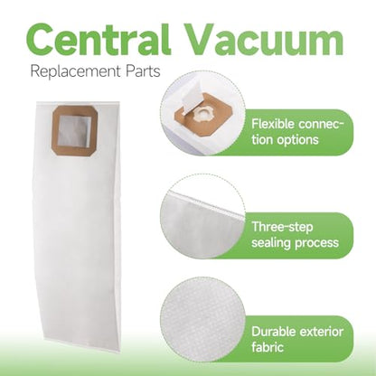 9520 Central Vacuum Bags (4 Pack) Compatible with Vacuflo Series