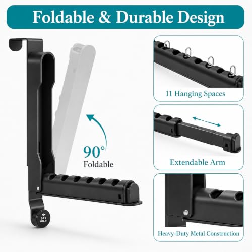 3 Pack Foldable Over Door Hanger Racks with 11 Hanging Slots