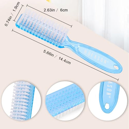 HOFASON 6 Pack Nail Brush for Cleaning Fingernails, Nail Brush Handle Grip Brush for Nail and Toenail Foot, Nail Dust Brush Manicure Pedicure Tools Scrubbing Brush Women Men Home Salon (Clear) - color: Clear