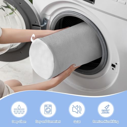 Shoe Washing Machine Bag for Washer and Dryer - Reusable Large Laundry Shoe Bag for Sneakers Tennis Home Washing Kit, Includes Shoe Trees to Keep Shape, Grey 2pcs - color: Grey