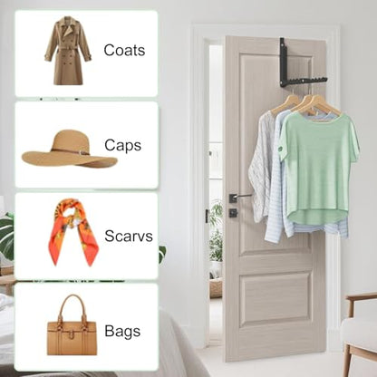 Black Over The Door Folding Clothes Drying Rack for Laundry Room