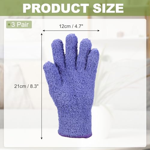 uxcell Microfiber Gloves, Reusable Washable Plant Dusting Gloves Cleaning Mittens for Auto Plants Household Kitchen - color: Purple