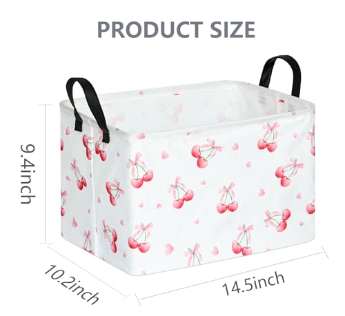 Girls Room Decor Storage Basket Toy Gift Box Baby Hamper Collapsible Organizer Bin Gift Baskets for Home/Dorm/Kitchen/Pet/Office/Closet/Shelf - color: pink cherry