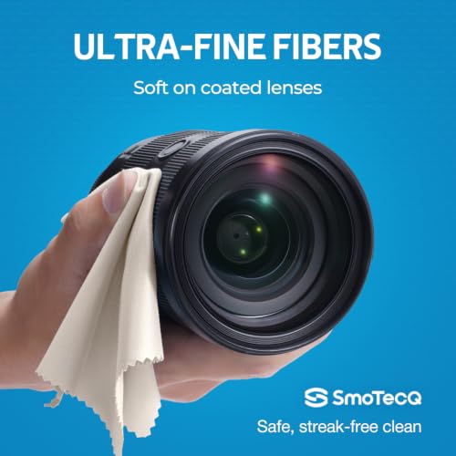 SmoTecQ 12 Pack Premium Microfiber Glasses Cleaning Cloths - Ultra Soft & Scratch Free for Eyeglasses, Sunglasses, Camera Lenses, Tablets & Screens - Washable & Reusable - size: 12 Pack