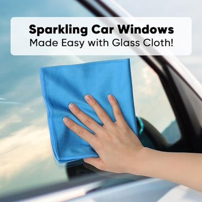 HOMEXCEL Glass Cleaning Cloths 6PK, Streak Free Towel for Windows, 14x16in - color: Blue, size: 14 x 16 Inch