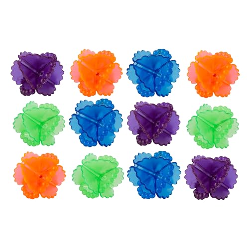 Laundry Balls for Washing Machine 12 Pcs - Plastic Agitator Balls for Washing Machine - Tangle Free Washer Balls for Cleaning Better - Colorful Reusable Laundry Scrubbing Balls