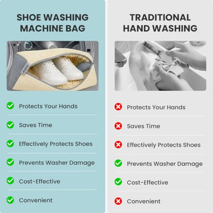Shoe Washing Machine Bag for Washer and Dryer – 2pc Reusable Shoe Cleaning Bag for Sneakers & Tennis Shoes - color: OFF-WHITE