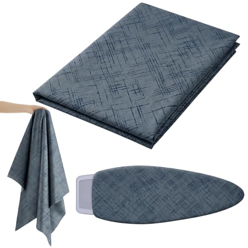 57" Wide Scorch Resistant Ironing Board Cover Fabric by the Yard (2 Yard), Insulated Thermal Heat Resistant Fabric for DIY Sewing Projects, Potholders, Oven Mitts, (Crosshatch Pattern Twill) - color: Blue Crosshatch