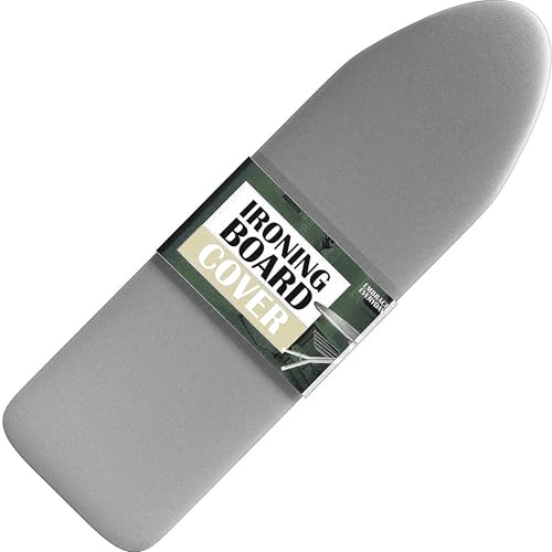 Hearth & Harbor Ironing Board Cover and Pad 15x54 Full Size, Thick Heavy Duty Scorch Resistant Padding Elastic Edge Hook & Loop Fastener, Iron Board Cover with Padding, Light Grey - color: Light Grey