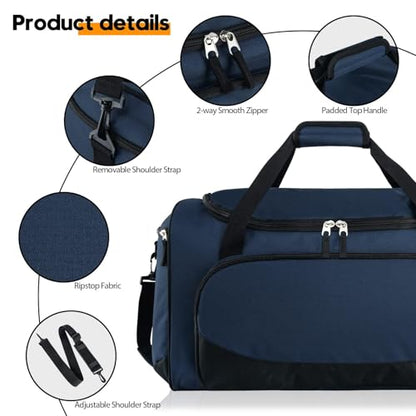 Uarition Gym Bag for Men & Women - 50L Large Travel Duffle Bag, Navy Blue - color: Navy Blue