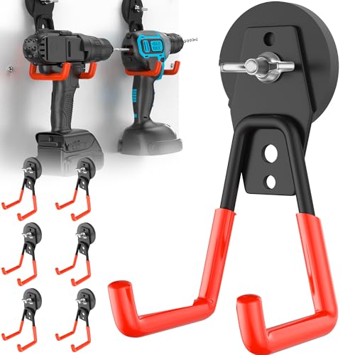 6 Pack Large Magnetic Hooks Heavy Duty, Strong Magnet Storage Hooks - color: 6 Pack-Orange