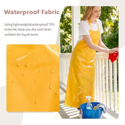Nanxson TPU Waterproof Apron Lightweight Work Apron with Adjustable Buckle - color: Yellow