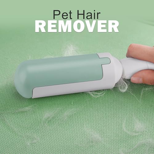 Reusable Pet Hair Remover Roller for Furniture, Clothes & Carpet – Durable ABS Material, Easy Clean Lint Roller for Dogs & Cats – Eco-Friendly & No Adhesive Needed (Green) - color: Green