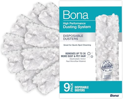 Bona Disposable Dusters - 9 Pack - High Performance Dusting System - size: (Pack of 1), style: Disposable Duster Refills - 9 Pack