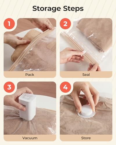 BAGSMART Travel Vacuum Bags with Rechargeable Electric Pump, 15PC Kit - size: 15 Pcs Travel Sets