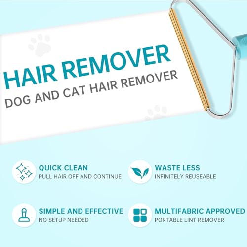 3-Pack Pet Hair Removal Tool, Dog & Cat Hair Remover, Carpet Rake - color: Blue
