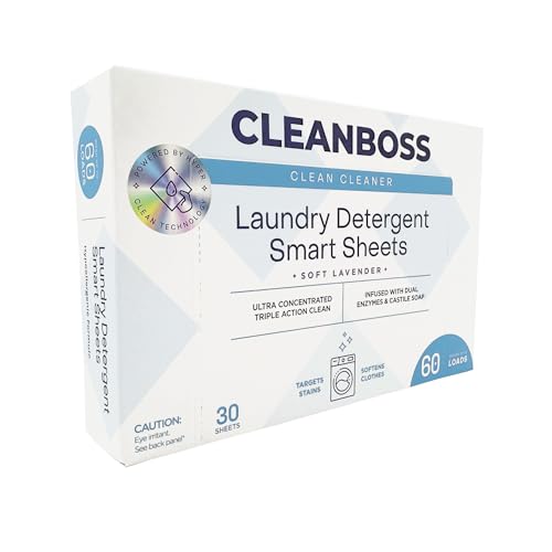 CleanBoss Laundry Detergent Smart Sheets - 30 Sheets - size: 30 Count (Pack of 1)