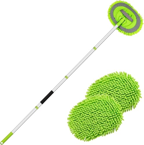 Ordenado 62" Car Wash Brush kit with Long Handle & Scratch-Free Refill Head - color: A-green