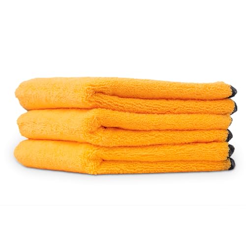 Chemical Guys, Microfiber Drying Chamois, Gold, 24 x 16 in, 3 Pack Towels - size: 24"x16", style: 3 pack