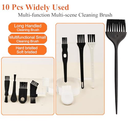 10pcs Mini Cleaning Brush Kit, Nylon Brushes, Razor Shaver Brush