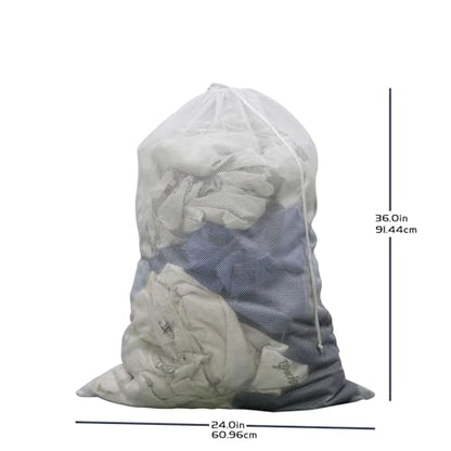 2-Pack Large Mesh Laundry Bag, 24x36 Inch White - color: White, size: 24*36inch