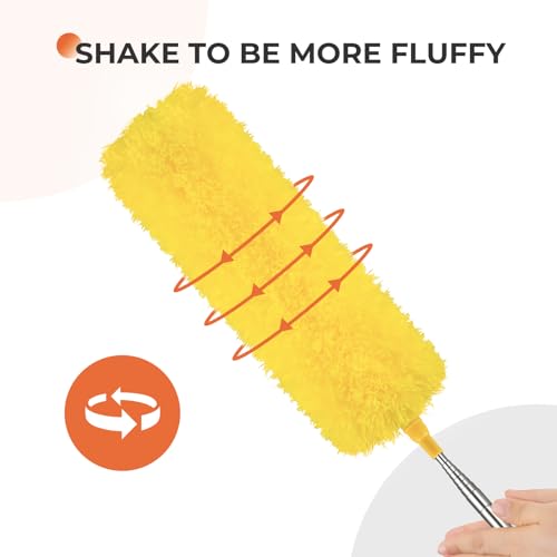 Dusters for Cleaning High Ceiling Fan, 30–100 Inch Microfiber Duster，Yellow
