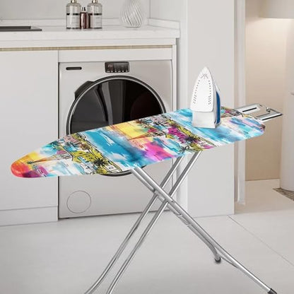 City Scenery Ironing Board Cover with Elastic Edge, Stain Resistant, Effortless Ironing Experience, Applicable Standard Size Iron Board Cover - color: City Scenery