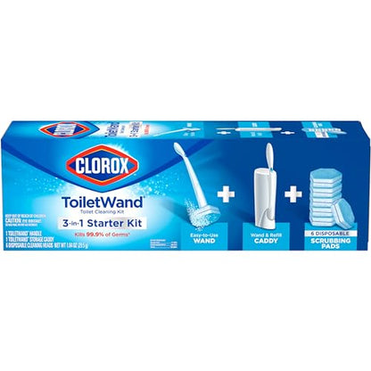Clorox ToiletWand Toilet Cleaning Starter Kit, 1 Kit with 6 Refill Heads - size: 1 Count (Pack of 1)