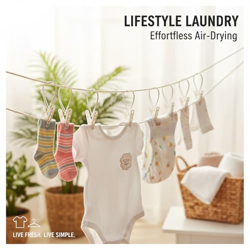 90 Pack Multi-Purpose Laundry Hooks Hanging Clips Bulk with Plastic Rope Hanger Clips for Baby Clothes Closet Organizer for Wardrobe Sock Pants Hat Towel Bathroom(White) - color: White