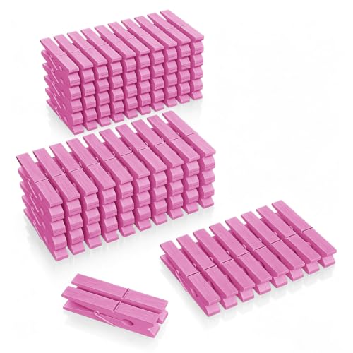100 Pcs Wooden Clothespins Bulk - 2.9 Inch Cheer Clothes Pins - color: Light Purple