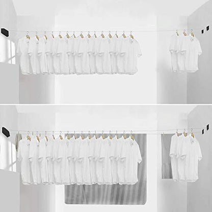 BESy Retractable Double Clothesline Laundry Indoor Washing Clothes Line - size: Double Rope, style: Black