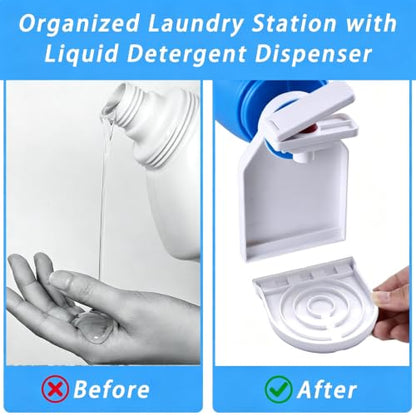 2pcs liquid detergent dispenser holder with detergent cup holder and drip tray is easy to clean and easy to organize and store in the room.