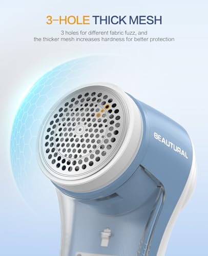 BEAUTURAL Fabric Shaver and Lint Remover, Rechargeable Sweater Defuzzer - color: Blue
