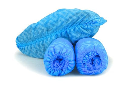 G & F Products Disposable Shoe Covers, Slip-Resistant Booties, Heavy-Duty, Waterproof, Elastic Band, Non-Slip Silicone Sole, Reusable, Protects Floors, Blue, 11 Us Men & 13 Us Women, X-L 100 Pieces - size: X-Large 100 Pack