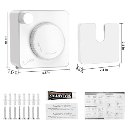 15.7Ft Retractable Clothesline Indoor is Also an Anti-sag Retractable Clothesline Outdoor,Stainless Steel Wire Laundry line Retractable for Drying Clothes ，with 12 Clip (White) - color: White