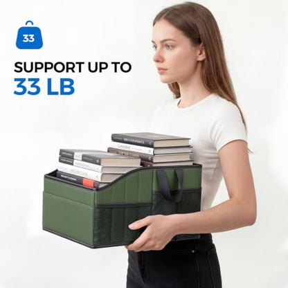 WHHMK Sturdy Leather Car Storage Support Up to 33 LB of Weight, Green - color: Green