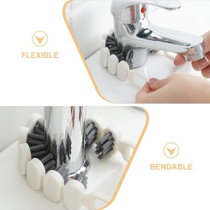 2pcs Bendable Crevice Cleaning Brush Set for Kitchen and Bathroom, Multi-use Metal Surface Scrubbers, Reusable Narrow Gap Brush for Corners and Hard-to-Reach Areas