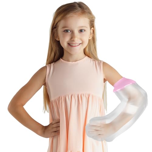 mosago Waterproof Cast Covers for Shower Arm Kids, Pink - color: Pink, size: Arm-M（length 20.5"