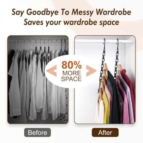 HOUSE DAY Closet Organizers and Storage 8 Pack - Black, Saving Closet Space - color: Dark Black, size: 8 Pack
