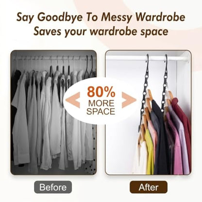 HOUSE DAY 10 Pack Space Saving Hangers, Black, Premium Smart Hanger - color: Black, size: 10 Pack