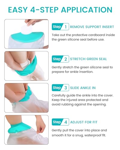Waterproof Foot Cover for Shower, Adult Shower Boot Cast Bag, 2pk - color: Foot, size: 2PK