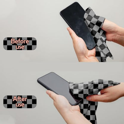 6 PCS Glasses Cleaning Cloth Eyeglass Cleaning Cloth Lens Eyeglasses Microfiber Cute Aesthetic Cloth for Unisex Women Girls Reusable Phone Screens Camera Multi-Patterns(6.3"x6.3")-Checkered - color: N3-checkered