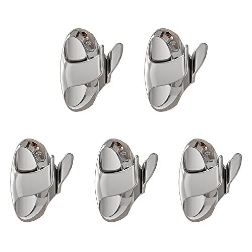 Chrome Cherry NEATERLY Broom and Mop Holder - Stick On Wall Organizer for Bathroom and Kitchen, Optional Screws Included (5-Pack)