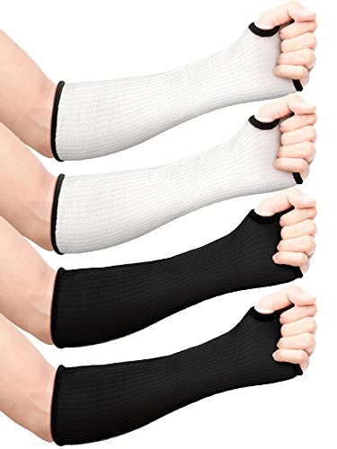 SATINIOR Cut Resistant Arm Sleeves - color: Black, Whit