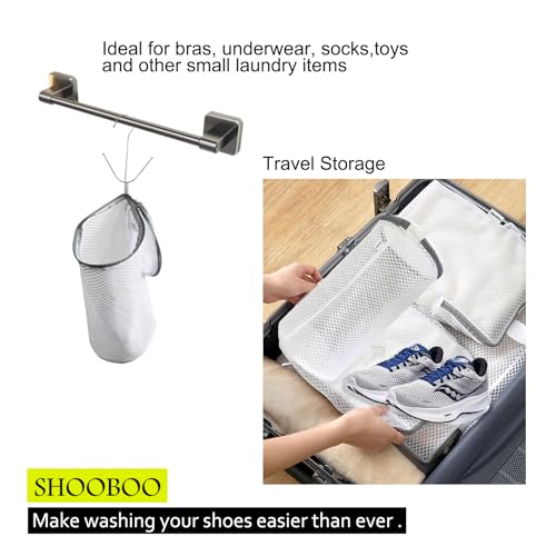 Shoe Washing Machine Bag,3 Pack Laundry Shoe Bag for Washer and Dryer,Mesh Laundry Bags with Zipper for Sneakers,Trainers,Socks,Bras,Delicates,and Toys