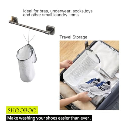 Shoe Washing Machine Bag,3 Pack Laundry Shoe Bag for Washer and Dryer,Mesh Laundry Bags with Zipper for Sneakers,Trainers,Socks,Bras,Delicates,and Toys