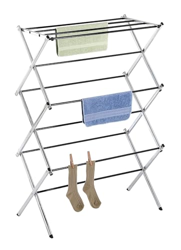 Whitmor Foldable Drying Racks - Chrome - color: Chrome, size: Large
