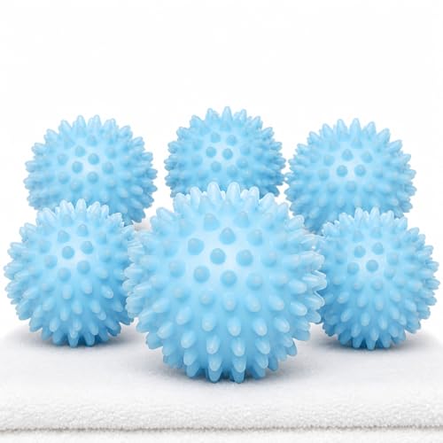 Handy Laundry Reusable Laundry Dryer Balls - A Natural Alternative to Fabric Softener, Reduce Drying Time and Save on Energy, Soft Fluffy Clothes, Fewer Wrinkles, Less Static Cling (Pack of 6) - color: Light Blue | 6-pack