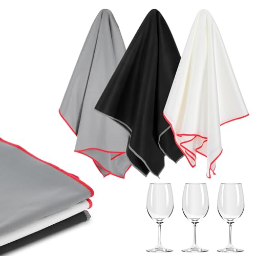 6Pcs Wine Glass Polishing Cloths, 23.6 x 19.7 In Microfiber Cleaning Cloths