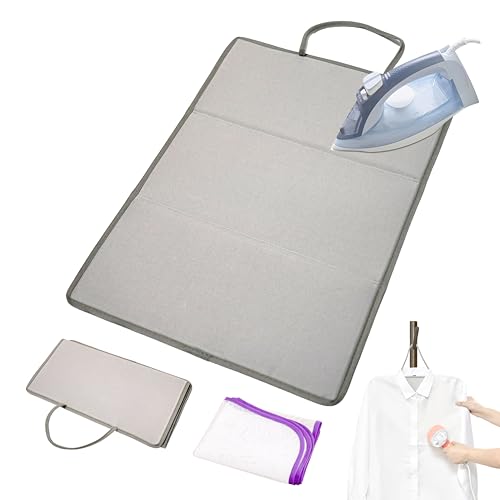 Mini Ironing Mat with Mesh Pad, Foldable & Portable - size: 19.9"L x 14.2"W